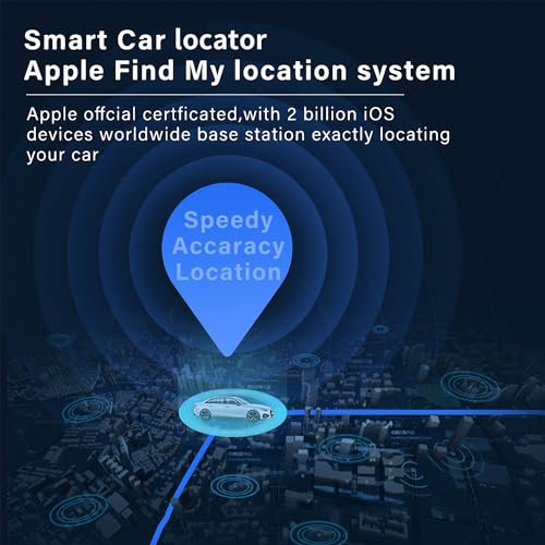 OBD Ⅱ Vehicle Tracker Work with Apple Find My Real-time Vehicle Tracking Device OBD Anti-Lost Device Finder for Cars No Subscription Needed Quick Installation Global Position iOS Only Black