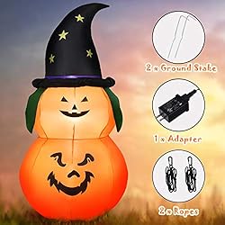 Tangkula 5 Ft Halloween Inflatable Pumpkin with