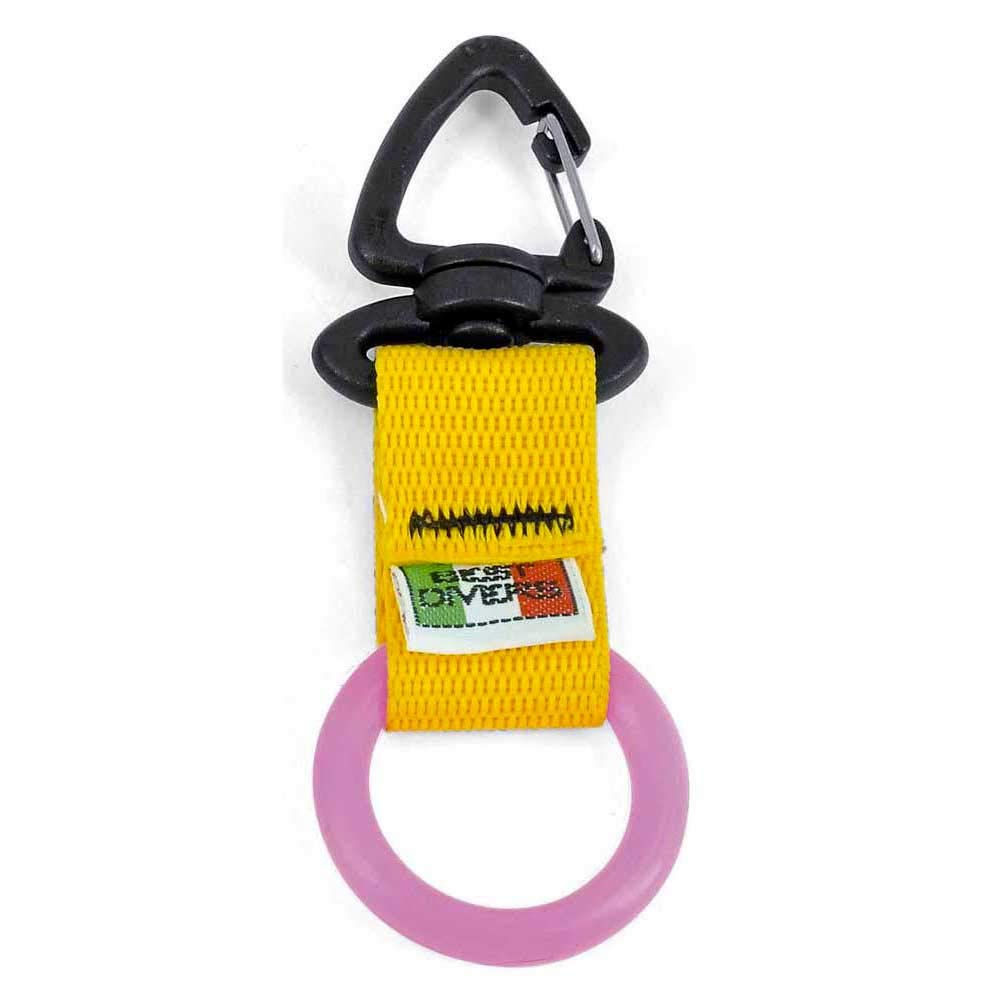 Best divers Clip Ring Silicone Pink, Yellow Ribbon, Unisex Adult, Pink,