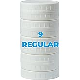 Bedgeta 9 Pack Upgraded White Regular Mouth Mason Jar Lids with Silicone Ring, Plastic Mason Jar Lids For Ball & Kerr and Mor