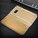 Galaxy S7 Edge Case, AICase Luxury Translucent View Window Sleep/Wake Up Function Cover Mirror Screen Flip Electroplate Plating Stand Full Body Protective Case for Samsung Galaxy S7 Edge (Gold)