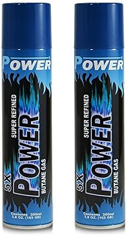 2 cans of Power 5x 300ml Super Refined Butane Fuel by Power 5X