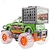 WolVol Off-Road SUV Jungle Dinosaur Car Toy with Lights and Sounds, Friction Powered - Release The Dinosaur from its Cage