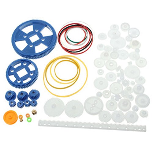 Jffeay 80Pcs Plastic DIY Robot Gear Kit Gearbox Motor Gear