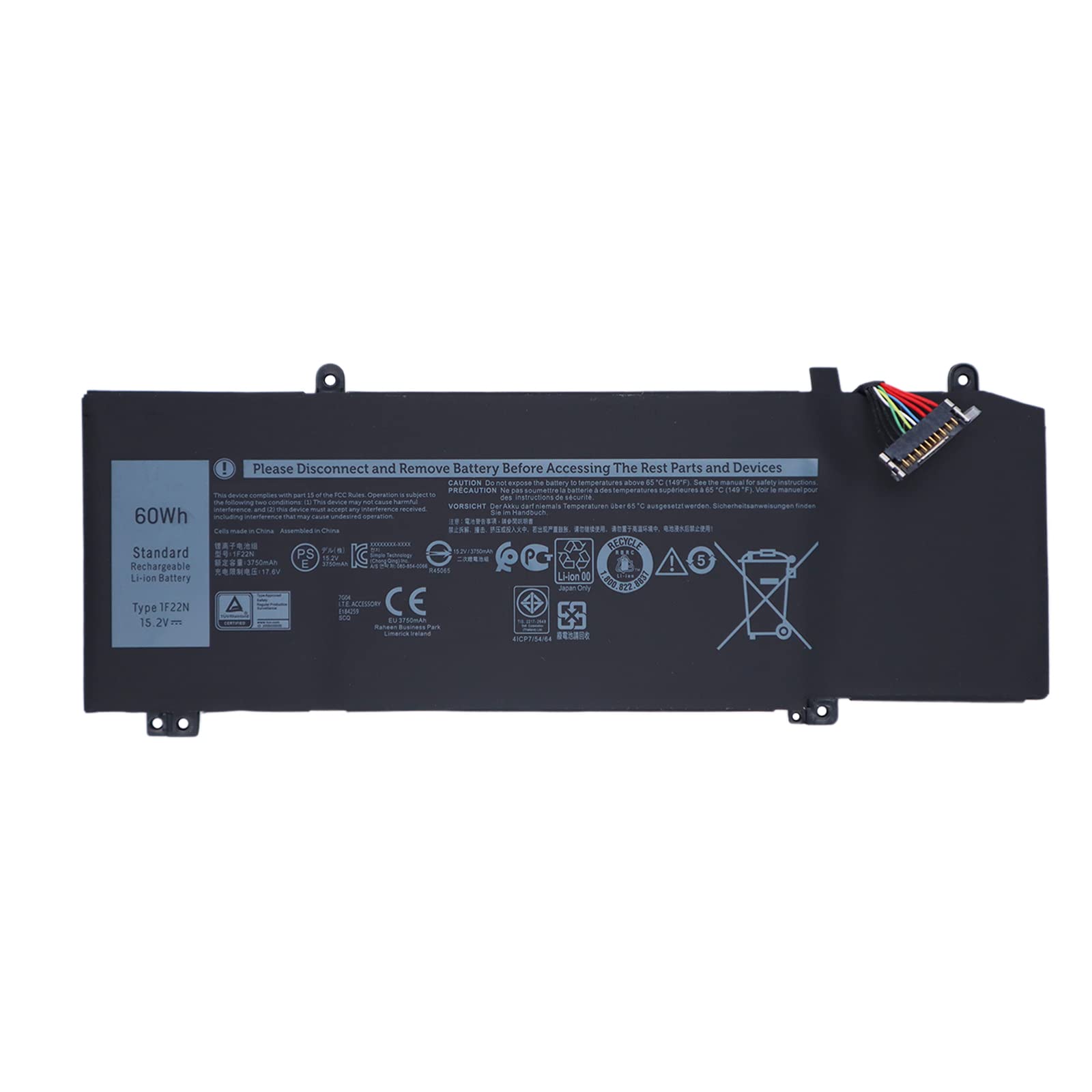 7XINbox 15.2V 60Wh 1F22N 0JJPFK 08622M XRGXX 06YV0V OJJPFK 0HYWXJ HYWXJ 01F22N JJPFK Laptop Battery compatible with Alienware M15 M17 R1 G7 7590 7790 5590-D2783W D2743B D2865B D2863W D2842W D2843W