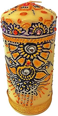Exotic Designer Candle With Henna Designs
