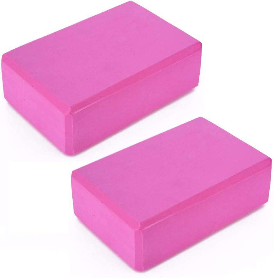 EOPER 2 Pieces EVA Foam Brick Pilates Yoga Block for Stretching Aid Health Training Fitness Equipment