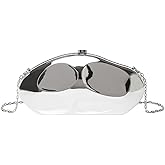 Twievo Acrylic Clutch Purse for Women Formal Evening Bag Shell Shape Clutch Handbags with Chain for Party Wedding Prom