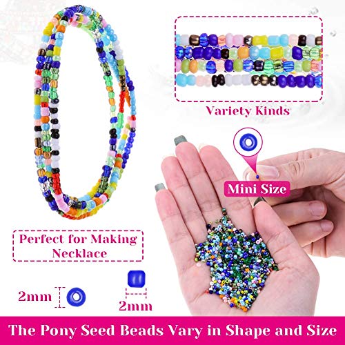 image for Beads for Bracelets, Anezus 14400 Pcs Pony Seed Beads Bracelet Beads S
