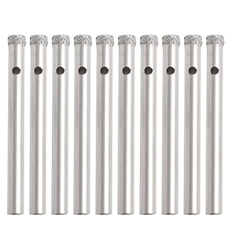 Generic 10Pcs 5mm Diamond Coated Core Drill Bits Hole Saw Glass Tile Ceramic Marble