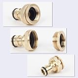 COSORO 2 Pack Garden Hose Tap Connector 3/4in & 1/2in Brass Female Threads view 6