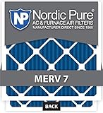 Nordic Pure 14x25x1M7-12 MERV 7 Pleated AC Furnace Air Filter, 14x25x1, Box of 12