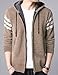 Mens Cardigan Sweaters Long Sleeve Knit Open Front Cardigans with Pocket(Z-Khaki-X-Small)