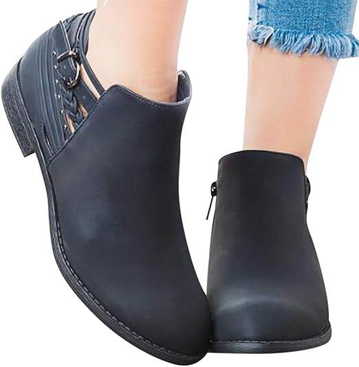 ladies flat leather boots