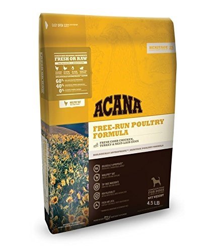 Orijen acana heritage free run poultry dog food, 4.5 lb