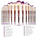 DIOLAN 17pcs Professional Makeup Brushes Set for Foundation Blending Blush Concealer Eye Shadow, Cruelty-Free Synthetic Fiber Bristles, Travel Makeup bag Included, Glitter Purple