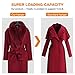 IEOKE Wide Shoulder Suit Hangers, Premium Wooden Hangers with 360° Swivel Hook and Locking Bar, Glossy Finish Hangers for Coats, Jackets, Sweaters and Heavy Clothes (6 Pack)