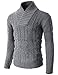 H2H Mens Casual Shawl Collar Twist Knitted Thermal Pullover Sweater