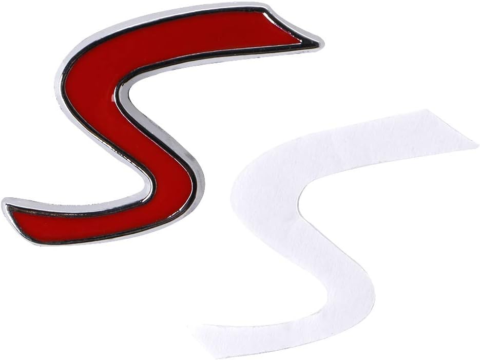 fuwahahah Chrome Metal Red S Car Tail Emblem Badge Decal Sticker For BMW Mini Cooper