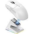 ATTACK SHARK X6 49g Superlight Wireless Gaming Mouse with Magnetic RGB Charging Dock, BT/2.4GHz Wireless/Wired Mouse, Ultralight Mice PixArt PAW3395 Sensor, 26000DPI, 200Hrs Battery for WIN/Mac