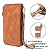 Cornmi iPhone 8 Plus Case, Leather Wallet Case 14 Card Slot Wristlet / Shoulder Strap Flip Stand Zipper Purse Detachable Magnetic Cover for iPhone 8 Plus 5.5 inch (Brown)