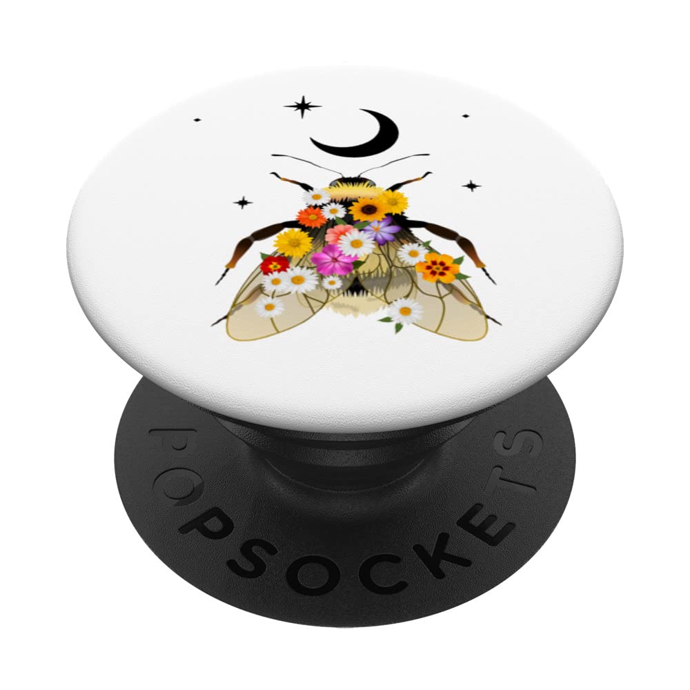 Bumblebee Wildflower Moon and Stars Save The Bees PopSockets Swappable PopGrip