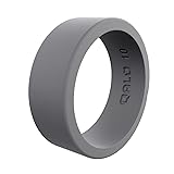 QALO Men's Basic & Flat Silicone Ring, Grey
