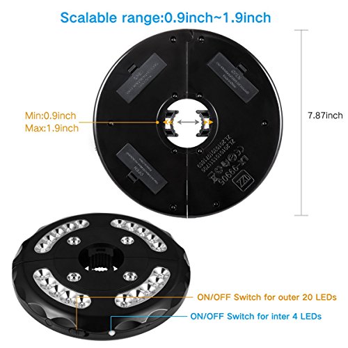 OYOCO Patio Umbrella Lights 3 Brightness Modes Cordless 24 LED Lights- 3 x AA Batteries Operated, Umbrella Pole Light for Patio Umbrellas,Camping Tents or Outdoor Use - Thumbnail 4