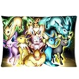 Custom Pokemon Pocket Monster Cute Eevee Pillowcase Soft Zippered Throw Pillow Cover Cushion Case Covers Fasfion Design Two Sides Printed 20x30 Pillows