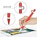 Silicone Case for Apple Pencil Holder Sleeve Skin Pocket Cover Accessories for iPad Pro, Soft Grip Pouch with Charging Cap Holder and 2 Protective Nib Covers(Red)