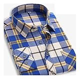 WHENOW Men's Classic Long Sleeve Plaid Shirt Button Down Shirt