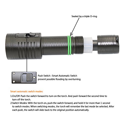 Scuba-Diving-Torch-Flashlight-KC-Fire-LED-Flashlight-Underwater-100M-Photography-Photo-Video