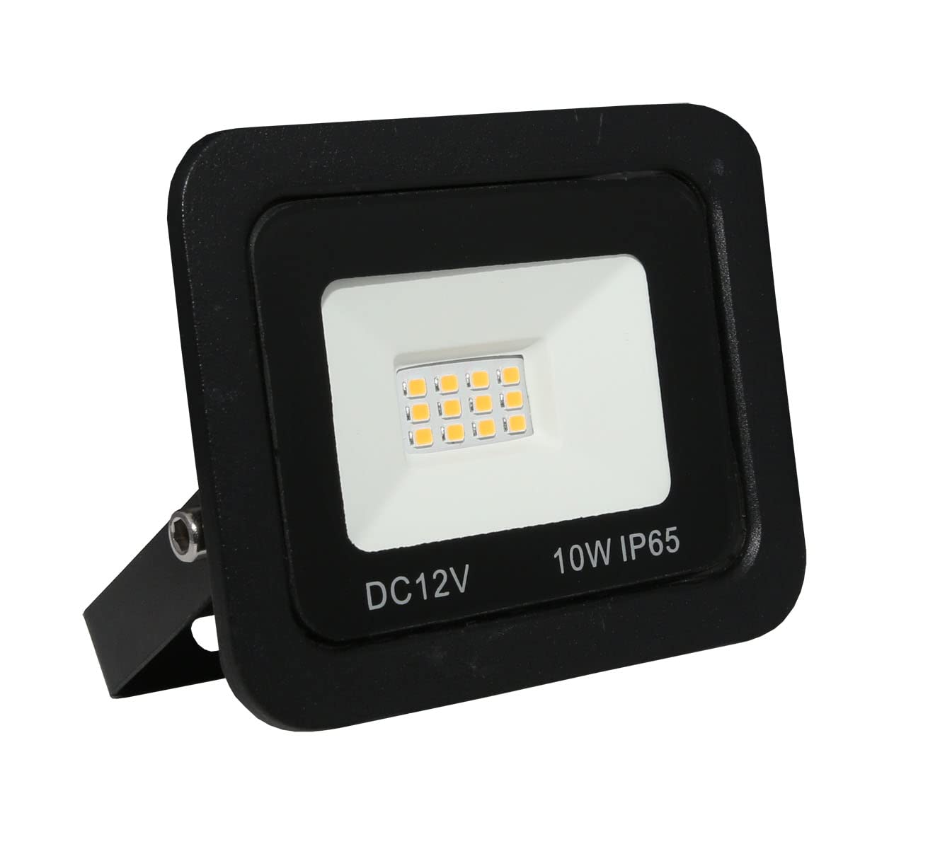 LOWENERGIE 12V DC LED Floodlight, IP65 Outdoor Security Light with PIR Motion Sensor, 10W-50W Garden Solar Flood Lamp, Black (6000K - Day White, 10w Non PIR) — image 1