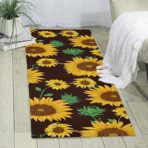 Beautiful Sunflower Print Area Rug Runner Rug Living Room