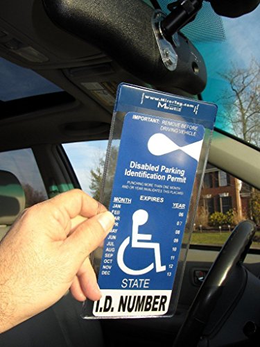 image for Mirortag Silver Plus 2 Hooks by JL Safety- Handicap Tag Holder Magneti