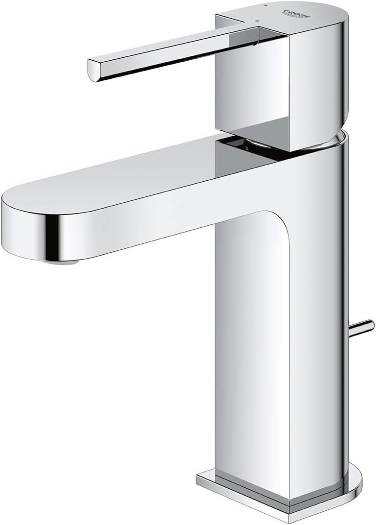 GROHE Plus Single Lever Basin Mixer, S-Size, Pop-Up Waste Set Energy- and Water-Saving Tap in Chrome Finish 23870003 - Image 4
