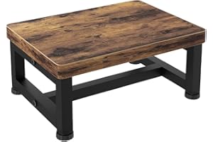 Wooden Step Stools, Adjustable One Step Stool for Adults with Non-Slip Feet, Heavy Duty Step, Portable Heavy Duty Single Wood
