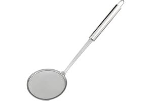 cnomg Stainless Steel Skimmer Strainer,Stainless Steel Fat Skimmer Spoon Fine Mesh Food Strainer for Grease, Gravy and Foam w