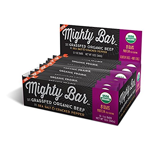 Mighty Organic Beef Bar, 100% Grassfed Beef, Paleo, Gluten Free, Sea Salt and Cracked Pepper, 1 oz (Pack of 12) - Thumbnail 5