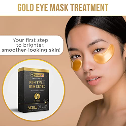 DERMORA 24K Gold Eye Mask Puffy Eyes and Dark Circles Treatments
