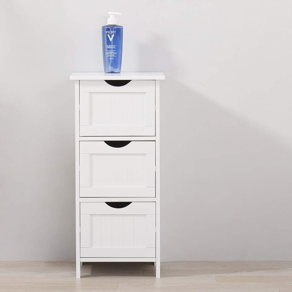 Muebles Cómoda Cajoneras de Madera Color Blanco 3 Cajones