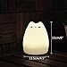 Umiwe Cute Kitty LED Children Night Light Kids Silicone Cat Lamp 7-Color Flashing USB Rechargeable Lighting, Warm White Light