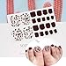 WOKOTO 6 Sheets Mermaid Design Toenail Art Polish Stickers Strips with 1Pc Nail File Adhesive Nail Wraps Decals Manicure Kit