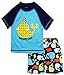 iXtreme Baby Boys Cute Whale Short Sleeve Rashguard Top Board Swim Trunk Set, Navy, 18 Months