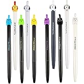 DYBADYSA 6 Pcs Cat and 4 Pcs Dog 0.5mm Novelty Styles Cute Black Ink Ballpoint Writing Pen Set Plastic Creative Gel Ink Pens for Office School Stationery Supplies Set