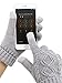 Simplicity Women's Gloves Three Fingers Knit Touchscreen Gloves, Grey