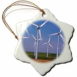 USA, Washington, Wind turbines energy - US48 CCR0118 - Charles Crust - 3 Inch Snowflake Porcelain Ornament