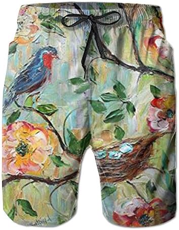Mama Watching The Nest Men Running Thin Swim Trunk Bathing Suits Pants With Pockets