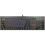 1STPLAYER Steampunk LITE MK5 RGB LED Backlit Mechanical Gaming Keyboard with Blue Switches -CIY Switches,104 Anti-ghosting Standard Keys(Retro Vintage Typewriter Style Keycaps)