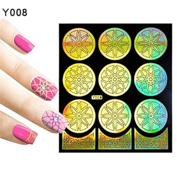Amazon Com Choppywave Nail Art Sticker 1 Sheet Reusable Flower